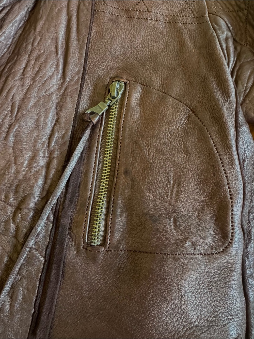 Vintage y2k Christian Peau Burgundy Goat Leather Moto Jacket sz 38 - Picture 14 of 16